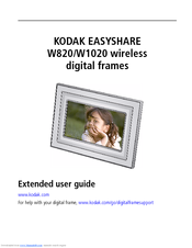 Kodak W820 - EASYSHARE Digital Frame Manuals | ManualsLib