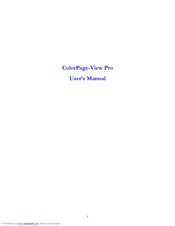 GENIUS COLORPAGE VIEW PRO Manual