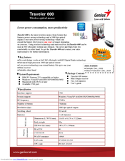 GENIUS TRAVELER 600 Datasheet