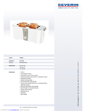 SEVERIN AT 2518 - GRILLE-TOUS-PAINS Datasheet