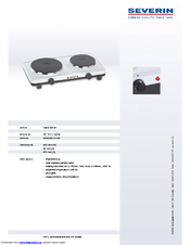 SEVERIN DOPPELKOCHPLATTE DK 1011 Dimensions