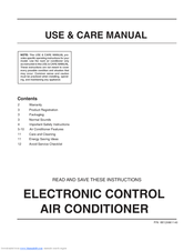 Frigidaire 200 BTU Mini Compact Room Air Conditioner Use And Care Manual