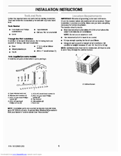 Frigidaire FAQ055S7A - 5500 BTU Air Conditioner Installation Instructions Manual