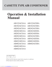 Haier AB282AEERA Operation & Installation Manual