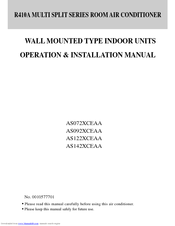 Haier AS122XCEAA Operation & Installation Manual