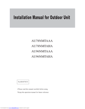 Haier AU78NMTAHA Installation Manual