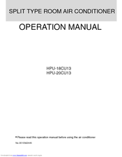 Haier HPU-20CU13 Operation Manual