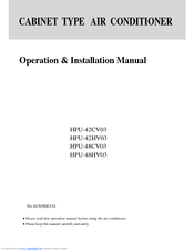 Haier HPU-48HV03 Operation And Installation Manual