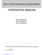 Haier HSU-12HR03-R2 Operation Manual