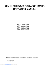Haier HSU-07RD03 Operation Manual