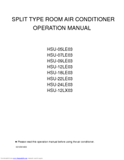 Haier HSU-12LX03 Operation Manual