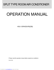 Haier HSU-12RHE03-R2 Operation Manual