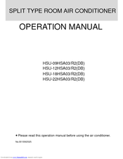 Haier HSU-18HSA03/R2(DB) Operation Manual