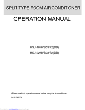 Haier HSU-18HVB03 Operation Manual