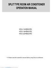 Haier HSU-14,18,22HB03R2 Operation Manual