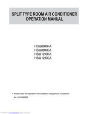 Haier HSU09XCA Operation Manual