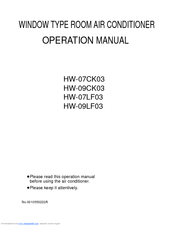 Haier HW-07LF03 Operation Manual