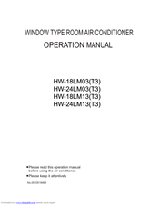 Haier HW-18LM13(T3) Operation Manual