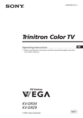 Sony TRINITRON KV-DR29M37 Operating Instructions Manual