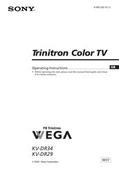 Sony TRINITRON KV-DR34M37 Operating Instructions Manual