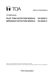 Toa VX-200SP-2 Installation Manual