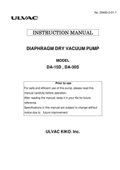 Ulvac DA-15D Instruction Manual