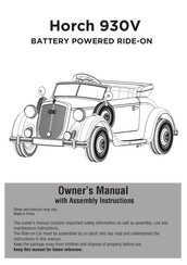 Jiajia Horch 930V Owner's Manual