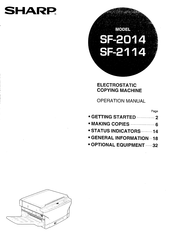 Sharp SF-2014 Operation Manual