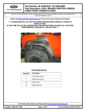 Ford M-16268-BMF Installation Instructions Manual