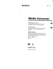 Sony DVMC-DA1 Operating Instructions Manual