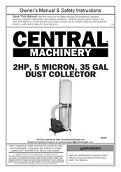 Central Machinery 59726 Owner's Manual & Safety Instructions