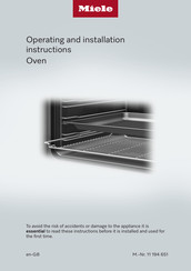 Miele H 7890 BP Operating And Installation Instructions