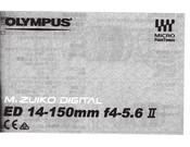 Olympus M.Zuiko Digital ED 14-150mm f4-5.6  II Instructions Manual
