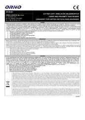 Orno OR-ZS-821 Quick Start Manual