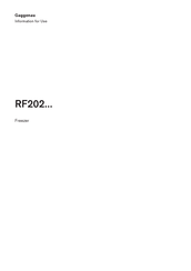 Gaggenau RF 202 Information For Use
