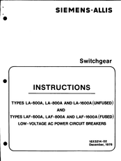 Siemens-Allis LAF-600A Instructions Manual