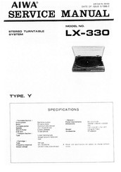 Aiwa LX-330 Service Manual
