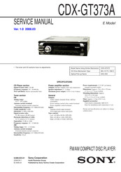 Sony CDX-GT373A Service Manual