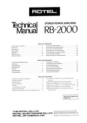 Rotel RB-2000 Technical Manual