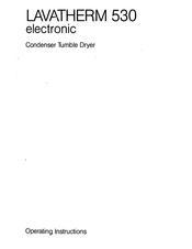 AEG LAVATHERM 930 Operating Instructions Manual