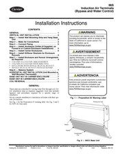 Carrier INDUCTION AIR TERMINALS 36S Installation Instructions Manual