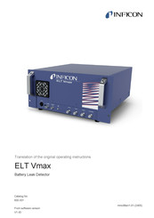 Inficon ELT Vmax Translation Of The Original Operating Instructions