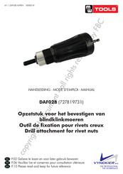 Vynckier MW TOOLS DAF02B Manual