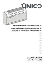 Olimpia splendid Unico Art 12 HP RFA Instructions For Use And Maintenance Manual