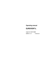 Big Dutchman EUROVENT-L Operating Manual