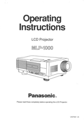 Panasonic ML-P1000 Operating Instructions Manual