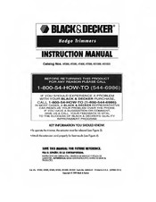 Black & Decker HS1000 Instruction Manual