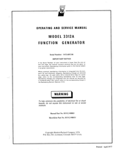 HP 3312A Operating And Service Manual