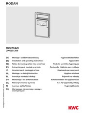 KWC RODAN RODX612E Installation And Operating Instructions Manual