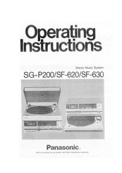 Panasonic SG-P200 Operating Instructions Manual
